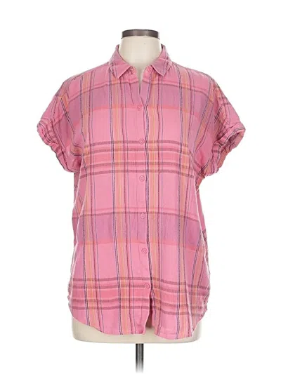 Pre-owned Beachlunchlounge Short Sleeve Button Down Shirt In Pink