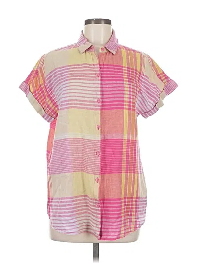 Pre-owned Beachlunchlounge Short Sleeve Button Down Shirt In Pink