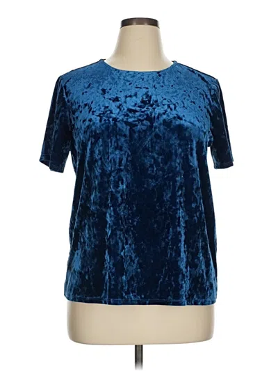 Pre-owned Beachlunchlounge Short Sleeve Top Blue Tie-dye Pattern Crew Neck Tops
