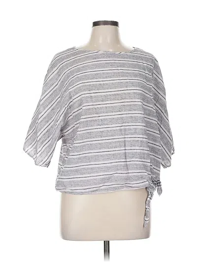 Pre-owned Beachlunchlounge Short Sleeve Top Gray Boatneck Tops