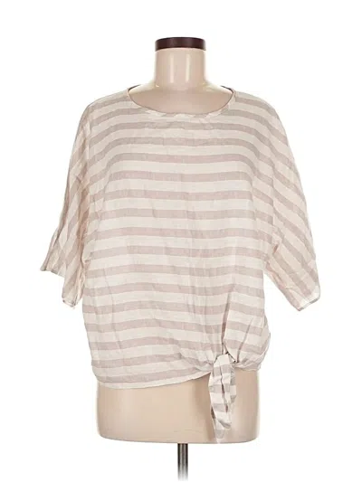 Pre-owned Beachlunchlounge Short Sleeve Top Tan Boatneck Tops In Brown