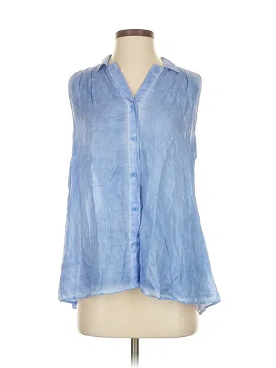 Beachlunchlounge Sleeveless Button Down Shirt In Blue