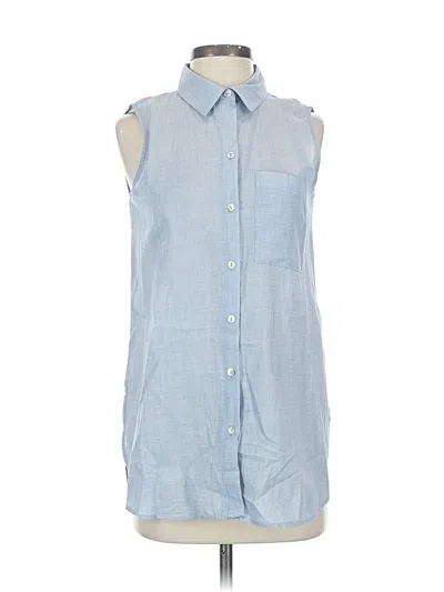 Pre-owned Beachlunchlounge Sleeveless Button Down Shirt In Blue