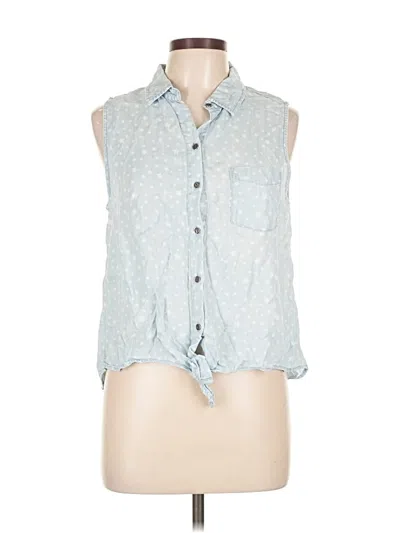 Pre-owned Beachlunchlounge Sleeveless Button Down Shirt In Blue