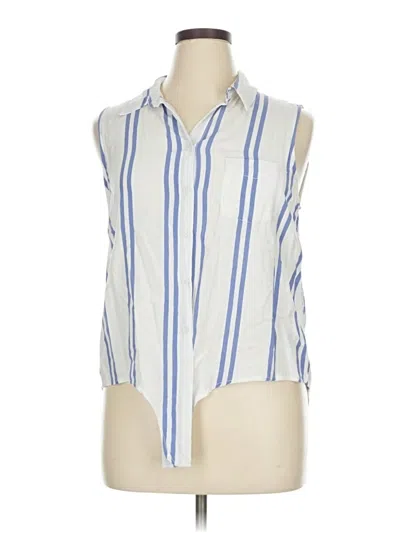 Pre-owned Beachlunchlounge Sleeveless Button Down Shirt In Blue
