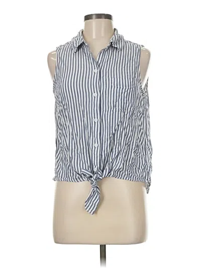 Pre-owned Beachlunchlounge Sleeveless Button Down Shirt In Blue
