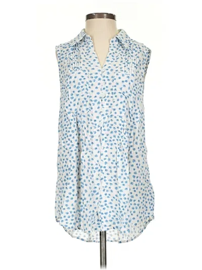 Pre-owned Beachlunchlounge Sleeveless Button Down Shirt In Blue