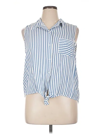 Pre-owned Beachlunchlounge Sleeveless Button Down Shirt In Blue
