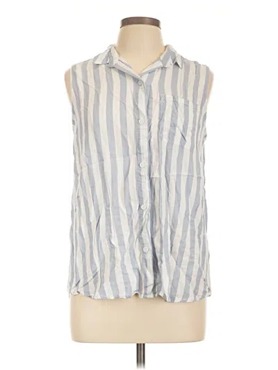 Pre-owned Beachlunchlounge Sleeveless Button Down Shirt In Blue