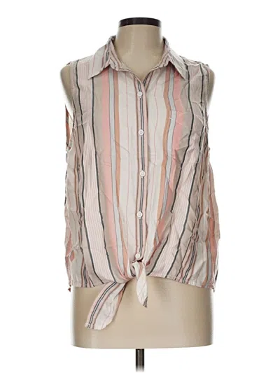 Pre-owned Beachlunchlounge Sleeveless Button Down Shirt In Brown