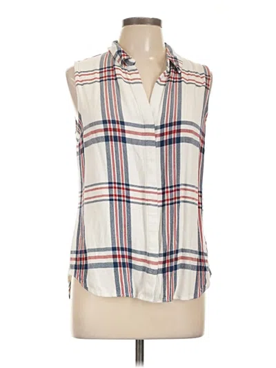 Pre-owned Beachlunchlounge Sleeveless Button Down Shirt In White