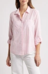 Beachlunchlounge Eden Stripe Shirt In Light Blush