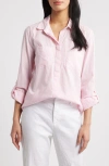 Beachlunchlounge London Cotton Gauze Popover Top In Palermo Pink
