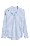 Beachlunchlounge Stripe Cotton & Modal Button-up Shirt In Ponds And Bay