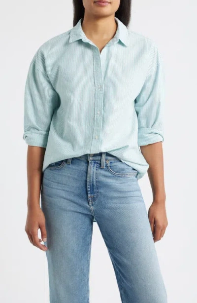 Beachlunchlounge Stripe Oversize Shirt In Gray