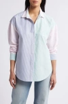 Beachlunchlounge Stripe Oversize Shirt In Oxford Multi