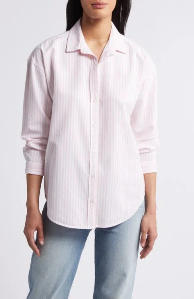 Beachlunchlounge Stripe Oversize Shirt In Rose Shadow