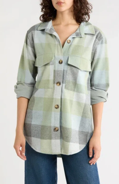 Beachlunchlounge Taelyn Buffalo Plaid Oversize Button-up Shirt In Blue
