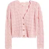 Beachlunchlounge Tamia Pointelle Knit Cardigan In Petal Pink