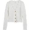 Beachlunchlounge Tamia Pointelle Knit Cardigan In White