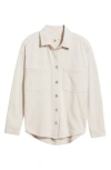 Beachlunchlounge Tiera Cotton French Terry Button-up Shirt In Blanket Pink