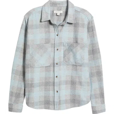 Beachlunchlounge Tobey Crop Shacket In Stale Blue