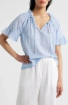 Beachlunchlounge Veronique Ruffle Tie Neck Top