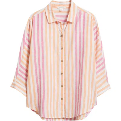 Beachlunchlounge Wesley Linen & Cotton Shirt In Multi