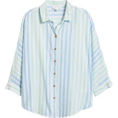 Beachlunchlounge Wesley Linen & Cotton Shirt In Multi