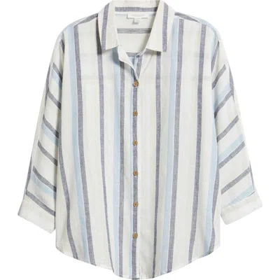 Beachlunchlounge Wesley Linen & Cotton Shirt In Gray