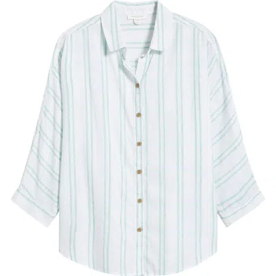 Beachlunchlounge Wesley Linen & Cotton Shirt In Green