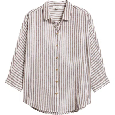 Beachlunchlounge Wesley Linen & Cotton Shirt In Multi