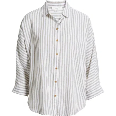 Beachlunchlounge Wesley Linen & Cotton Shirt In Gray