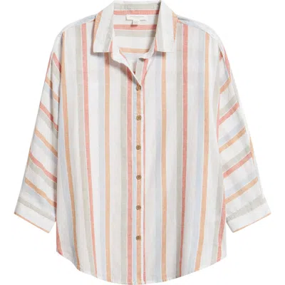 Beachlunchlounge Wesley Linen & Cotton Shirt In Multi