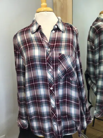 Beachlunchlounge Women's Charley Plaid Button Down Shirt In Parfait & Berries In Multi