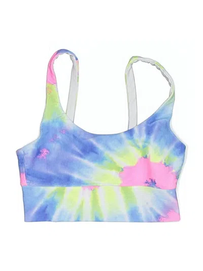 Pre-owned Beachriot Sport Swimsuit Top Blue Tie-dye Pattern Swimwear