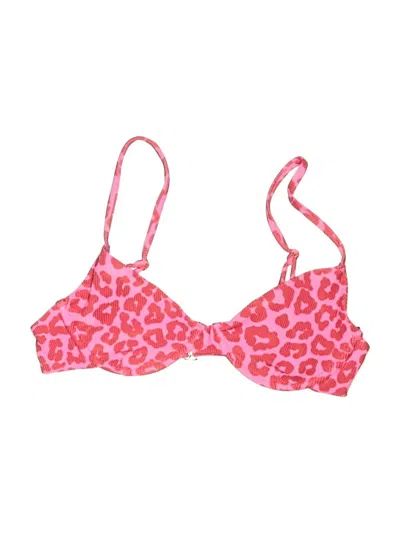 Pre-owned Beachriot Sport Swimsuit Top Pink Animal Print Pattern Swimwear