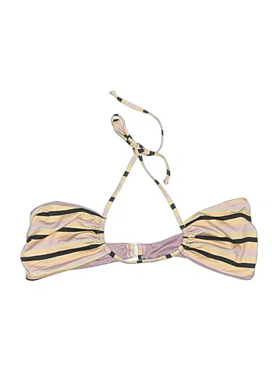 Pre-owned Beachriot Sport Swimsuit Top Pink Stripes Pattern Swimwear