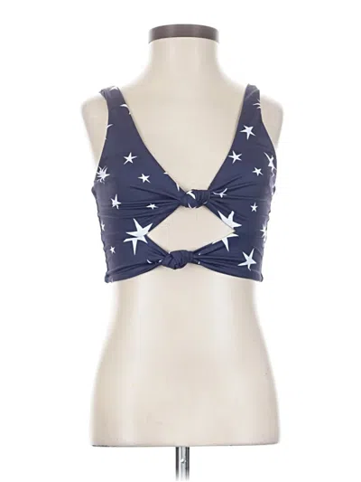 Pre-owned Beachriot Sport Tank Top Blue Plunge Neckline Tops