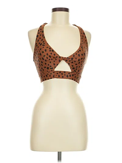 Pre-owned Beachriot Sport Tank Top Brown Halter Neckline Tops