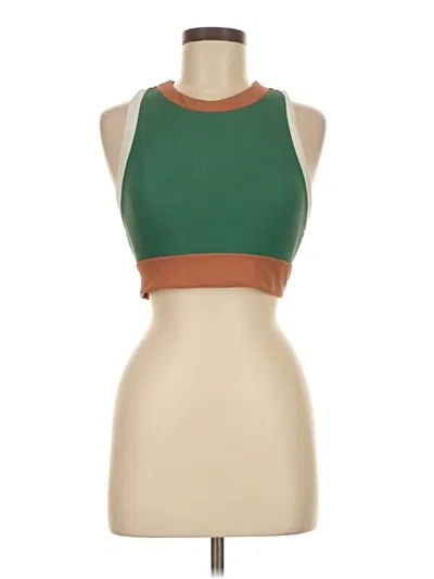 Pre-owned Beachriot Sport Tank Top Green Halter Neckline Tops
