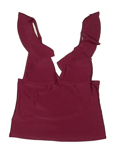 Pre-owned Beachsissi Swimsuit Top Burgundy Solid Pattern Swimwear