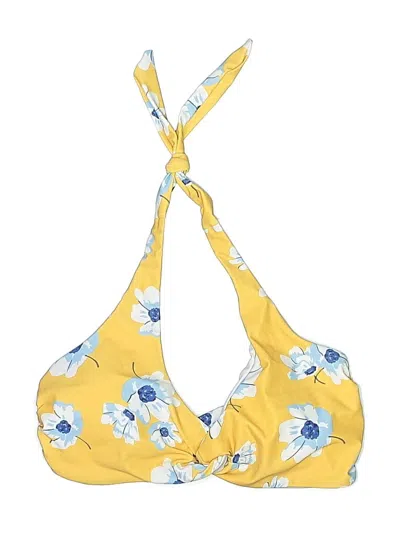 Pre-owned Beachsissi Swimsuit Top Yellow Floral Pattern Swimwear