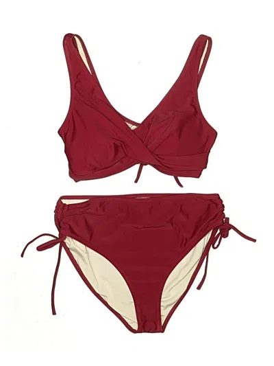 Pre-owned Beachsissi Two Piece Swimsuit In Burgundy