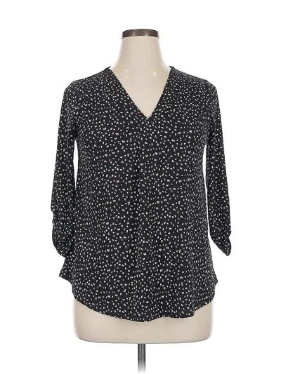 Pre-owned Beacon 3/4 Sleeve Blouse In Black