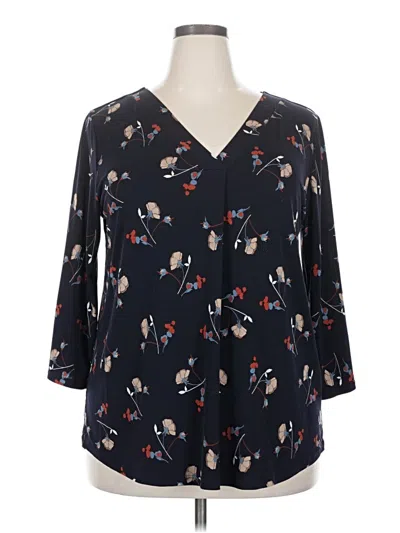 Pre-owned Beacon 3/4 Sleeve Blouse In Black