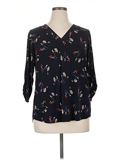 Pre-owned Beacon 3/4 Sleeve Blouse In Black