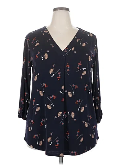Pre-owned Beacon 3/4 Sleeve Blouse In Black