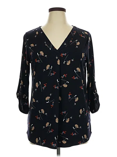 Pre-owned Beacon 3/4 Sleeve Blouse In Black