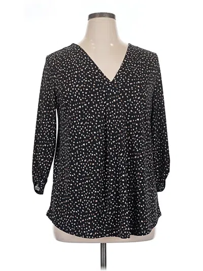 Pre-owned Beacon 3/4 Sleeve Blouse In Black